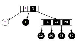 a 2-node or 3-node followed by one 4-node